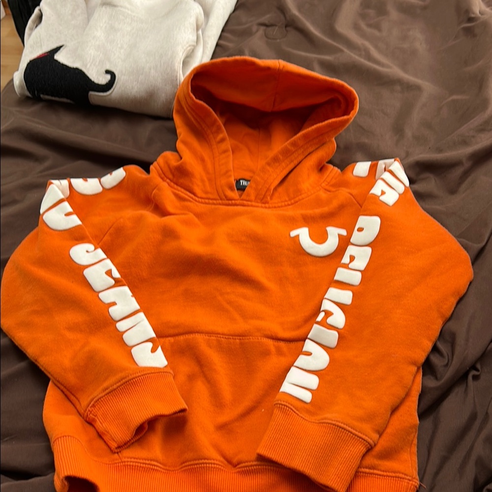 Orange Hoodie by True Religion size Medium kids